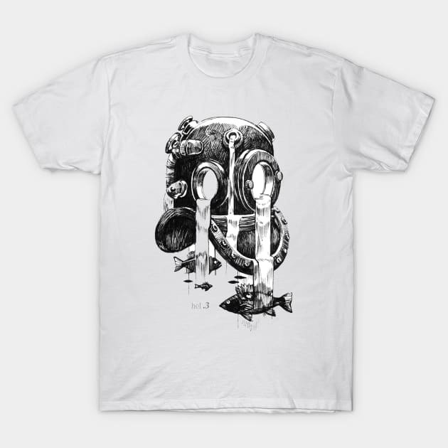 Helmets series 1 hel 3 T-Shirt by Mikemanoart